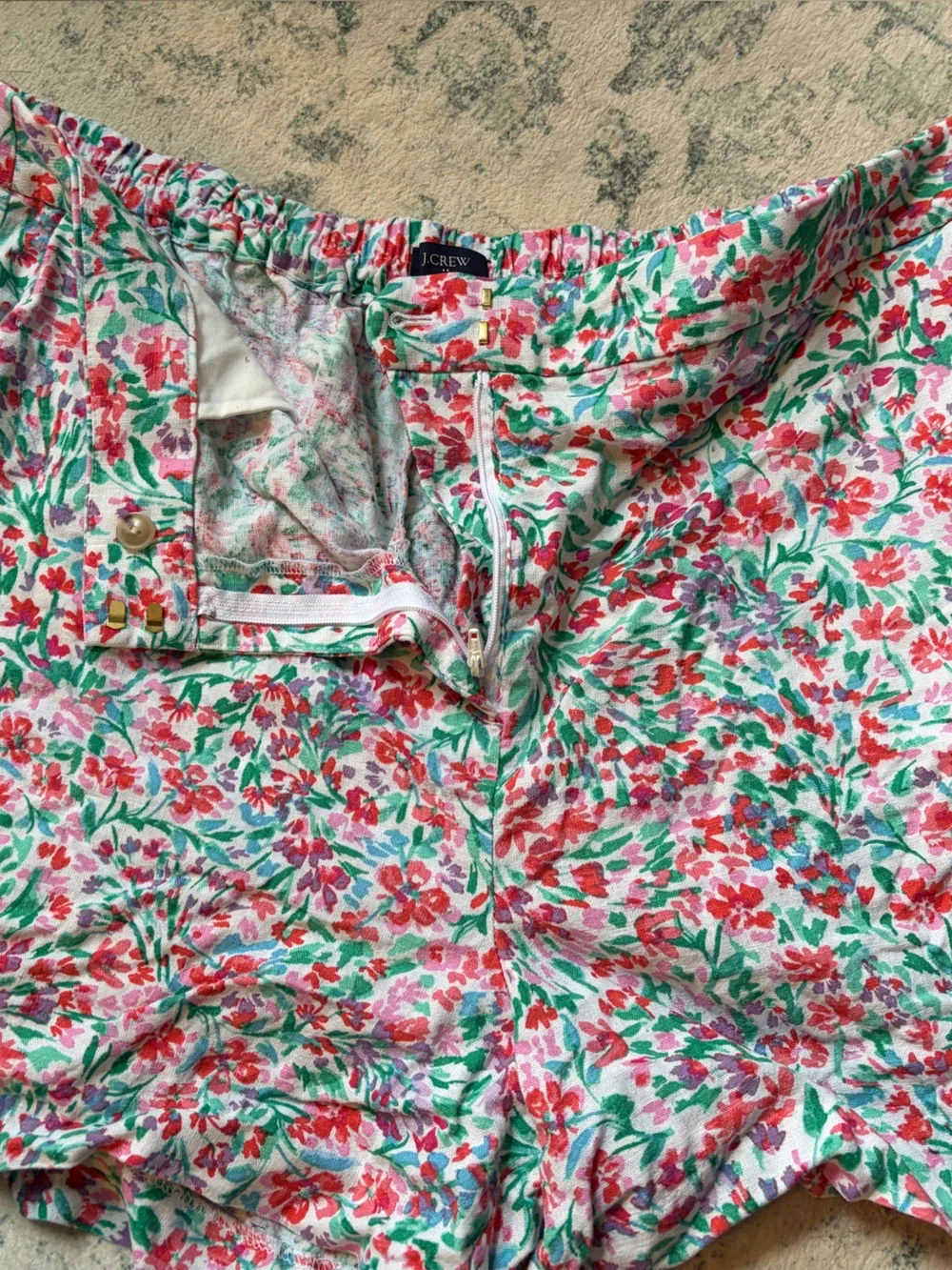 J. Crew Floral Linen Blend Shorts - Size 16
